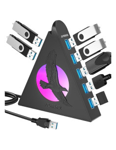 Hub USB 3.0 JoyReken de 7 Puertos con Luz RGB 0.61m