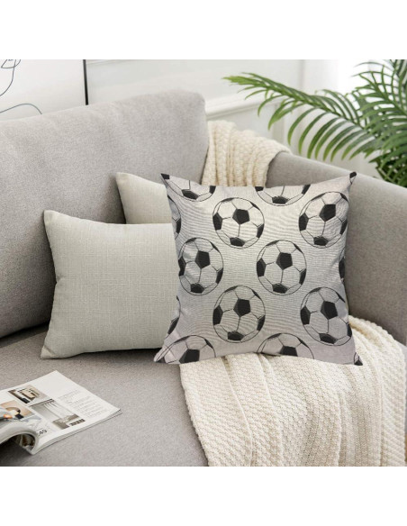 Funda de Almohada Cuadrada TKS MITLAN 45x45 cm Patrón Fútbol