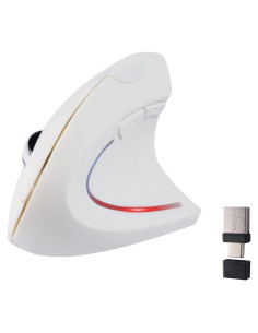 Ratón Inalámbrico Vertical Ergonómico KUYHRF USB C Blanco