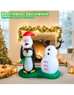 Muñeco de Nieve y Pingüino Inflable PTS 0.97 kg con LED 2