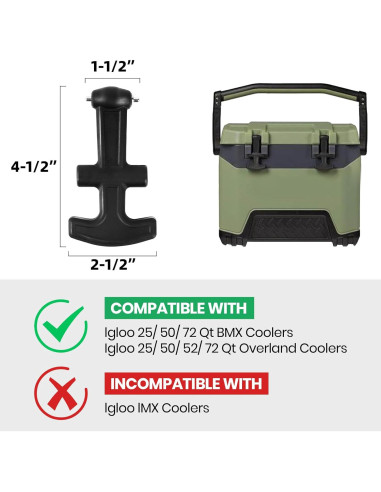 Kit de Pestillos de Mango en T Calvana para Neveras Yeti y RTIC