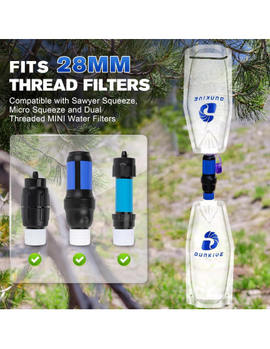 Kit de Filtración de Agua Dunkive 4x1L Plegable 28mm