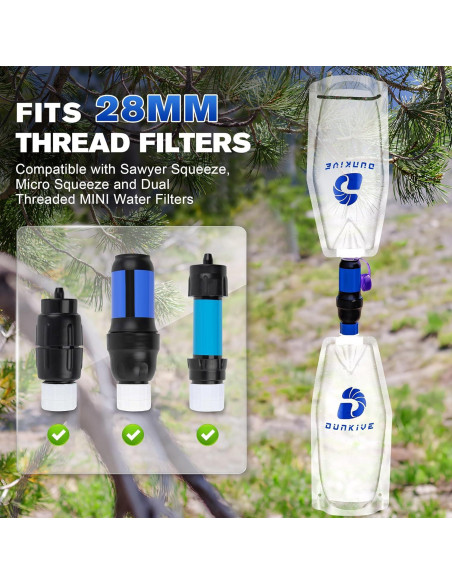 Kit de Filtración de Agua Dunkive 4x1L Plegable 28mm