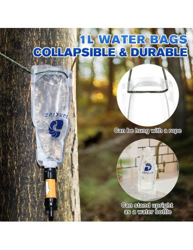 Kit de Filtración de Agua Dunkive 4x1L Plegable 28mm
