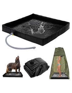 Base de Ducha Portátil Silanit S-Base Negra 104x104x13 cm