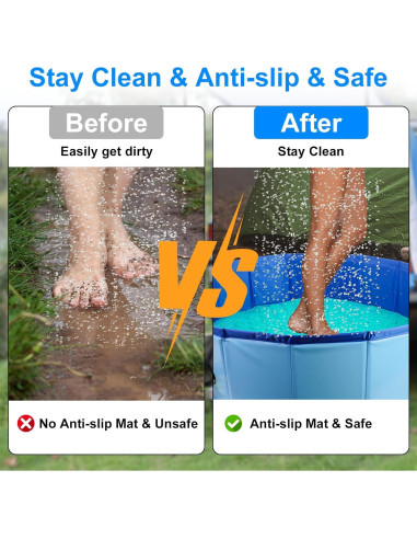 Bandeja de Ducha Portátil Camkinger con Alfombrilla Antideslizante