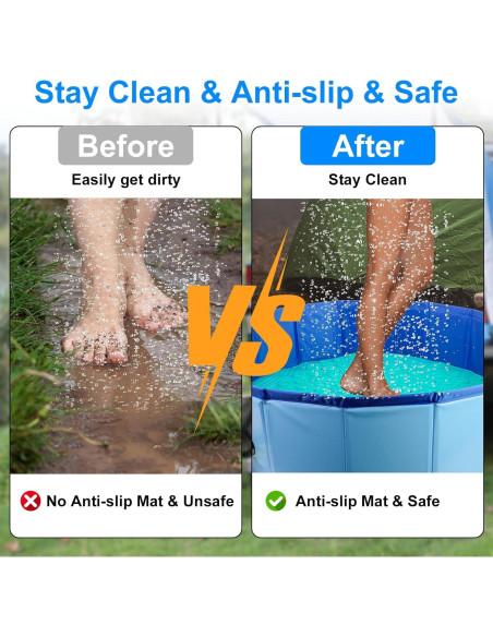 Bandeja de Ducha Portátil Camkinger con Alfombrilla Antideslizante