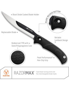 Cuchillo de Caza Outdoor Edge RazorMax 3.5" Reemplazable Negro 2