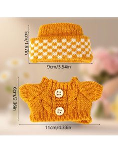 Conjunto de Ropa para Muñecas Lyreh - Suéter y Sombrero Amarillo 2