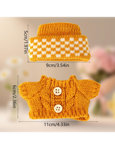 Conjunto de Ropa para Muñecas Lyreh - Suéter y Sombrero Amarillo