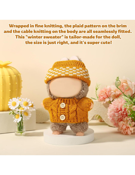 Conjunto de Ropa para Muñecas Lyreh - Suéter y Sombrero Amarillo