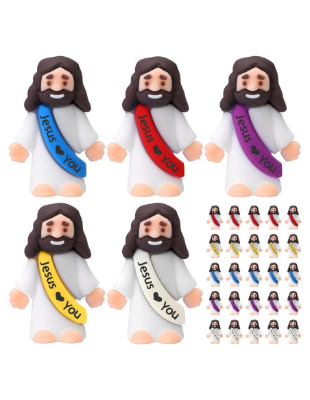 25 Figuras de Jesús Bememo - Mini Juguetes de Goma 3x3.5cm