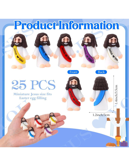 25 Figuras de Jesús Bememo - Mini Juguetes de Goma 3x3.5cm