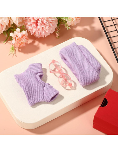 Conjunto Ropa Muñeca 17cm Sinbana Morado Camiseta Gorra Gafas