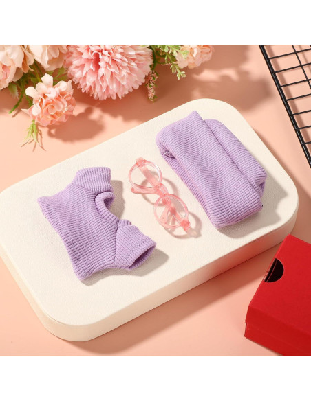 Conjunto Ropa Muñeca 17cm Sinbana Morado Camiseta Gorra Gafas