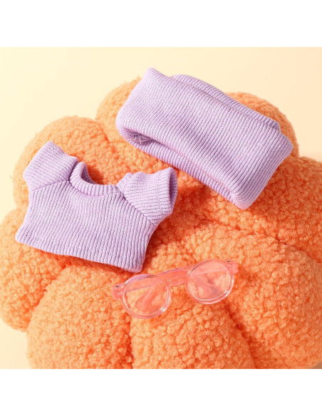 Conjunto Ropa Muñeca 17cm Sinbana Morado Camiseta Gorra Gafas