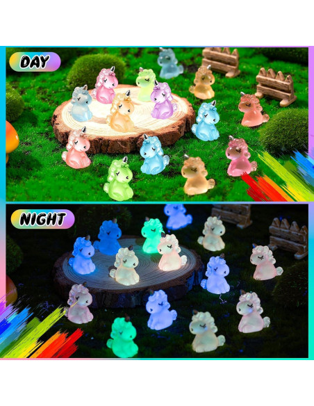 60 Unicornios Miniatura Luminosa HFAYDZSW para Decoración