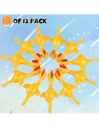 12 Juguetes de Dedo Pollo Lanzador Jishi para Niños