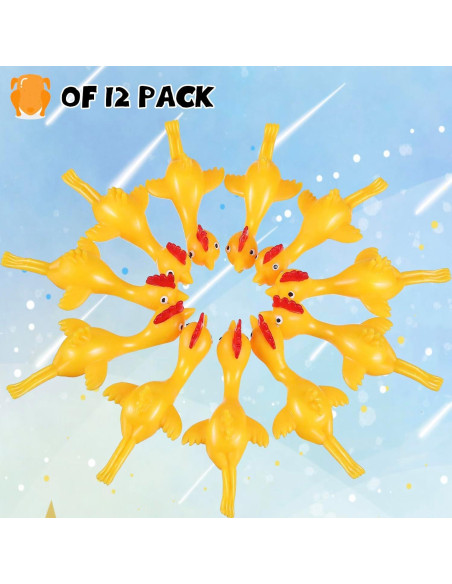 12 Juguetes de Dedo Pollo Lanzador Jishi para Niños