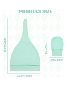 Cinaci 6 Conjuntos Gorro Turbante y Mitones Bebés 3-9 Meses 2