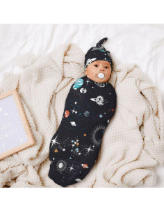 Conjunto Manta y Gorro Osvbs Galaxy para Bebé 29x53 cm 2