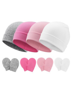 Conjunto Gorro y Manoplas Bebé AQOKKA 0-6 Meses Algodón
