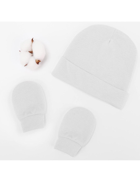 Conjunto Gorro y Manoplas Bebé AQOKKA 0-6 Meses Algodón