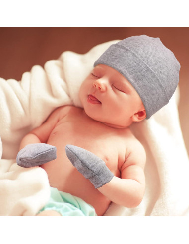 Conjunto Gorro y Manoplas Bebé AQOKKA 0-6 Meses Algodón