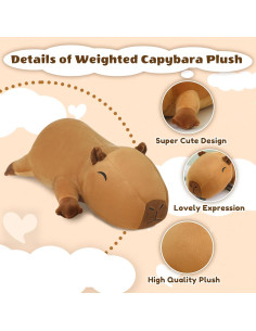 Peluche Capibara Pesado Finebee 25 cm 0.36 kg Suave 2