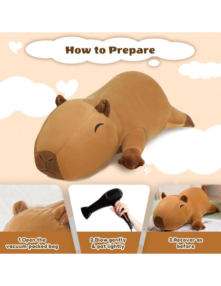 Peluche Capibara Pesado Finebee 25 cm 0.36 kg Suave