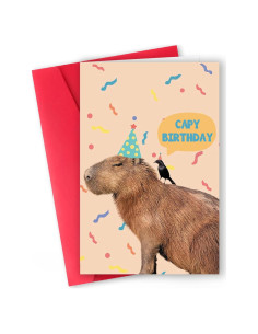 Tarjeta de Cumpleaños ICOOLYI Capibara 13.5x20.5cm con Sobre