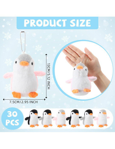 Mini Llave de Peluche Pingüino Motionchic - 30 Unidades 13 cm