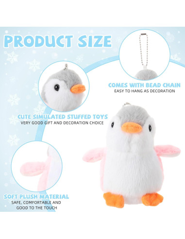 Mini Llave de Peluche Pingüino Motionchic - 30 Unidades 13 cm