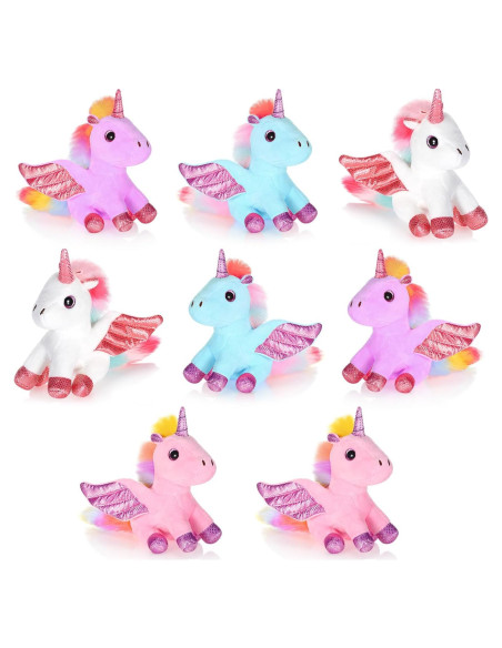 8 Mini Juguetes de Unicornio de Peluche Sumind 14 cm