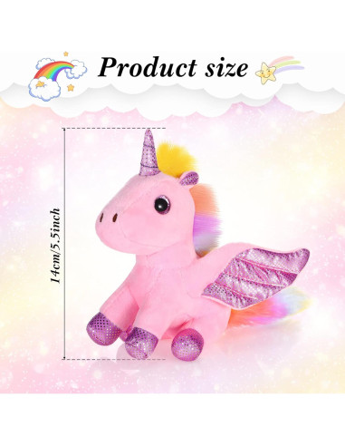 8 Mini Juguetes de Unicornio de Peluche Sumind 14 cm