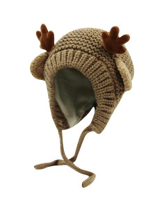 Gorra de Bebé AIBEARTY Ciervo con Orejeras Invierno 0-2 Años 2