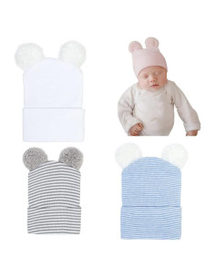 Gorro de bebé recién nacido Upeilxd con lazo 0-3 meses