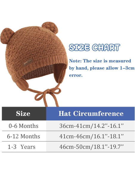 Gorro de Invierno JANGANNSA para Bebés 0-3 Años con Orejeras Gorro de Invierno JANGANNSA para Bebés 0-3 Años con Orejeras