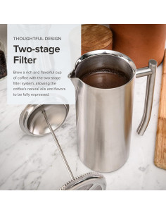 Cafetera Prensa Francesa Frieling Acero Inoxidable 0.5L 2