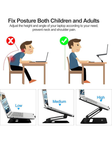 Soporte Ajustable para Laptop Urmust X1 Negro 10-17"