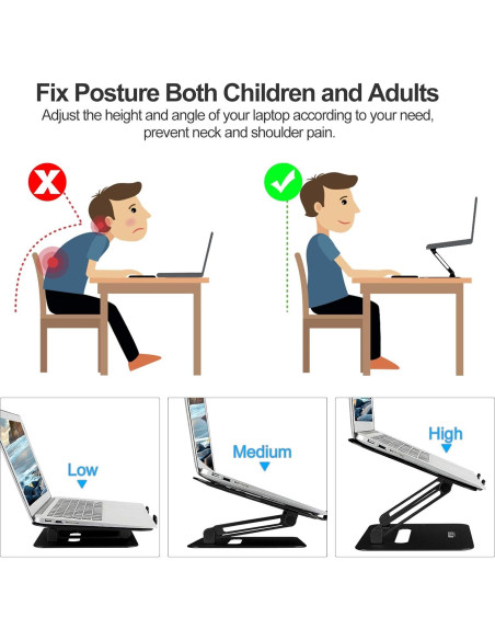 Soporte Ajustable para Laptop Urmust X1 Negro 10-17" Soporte Ajustable para Laptop Urmust X1 Negro 10-17"