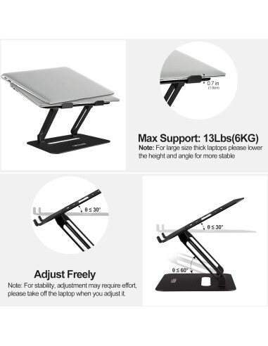 Soporte Ajustable para Laptop Urmust X1 Negro 10-17"