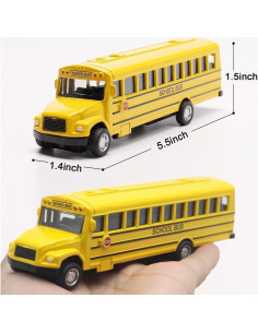 Paquete de 2 Autobuses Escolares Amarillos Weilaga 13.97 cm 2