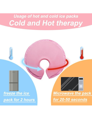 Compresas de Gel Suave HiFineCare para Senos Rosa 27.8x23.4cm