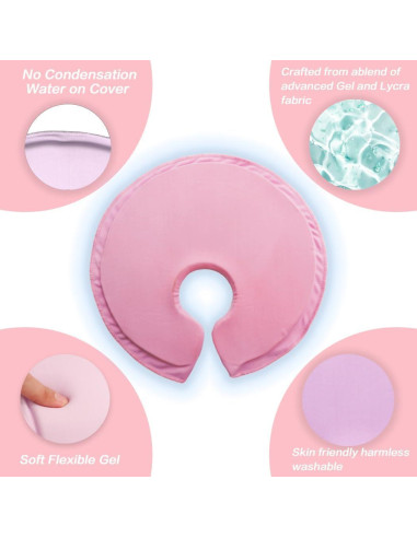 Compresas de Gel Suave HiFineCare para Senos Rosa 27.8x23.4cm