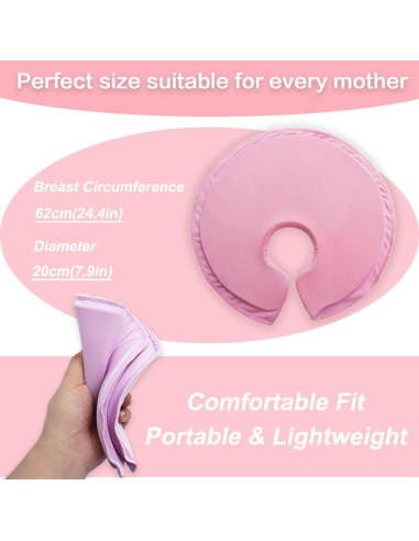 Compresas de Gel Suave HiFineCare para Senos Rosa 27.8x23.4cm