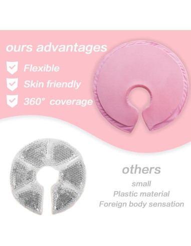 Compresas de Gel Suave HiFineCare para Senos Rosa 27.8x23.4cm