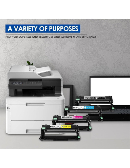 Conjunto de 4 Unidades de Tambor Brother DR223CL - Negro, Cian, Magenta, Amarillo