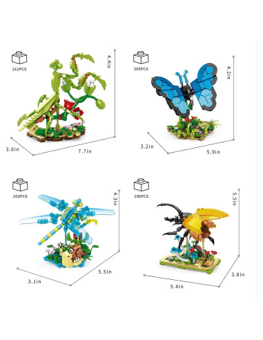 Juego de Construcción Insectos BseSparklion 815 Piezas STEM