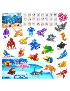 24 Paquetes de Juguetes de Animales Marinos Demkia 24en1